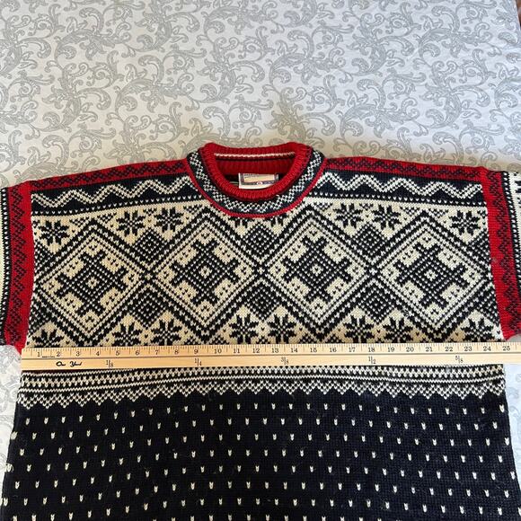 Dale of Norway 100% Wool Heavy Knit Fair Isle Nordic Sweater Mens Size XL - Picture 12 of 15